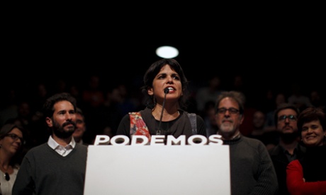 Andalusian regional Podemos (We Can) party leader and candidate Teresa Rodriguez talks during news conference after the Andalusian regional elections, in Seville, southern Spain, March 22, 2015. Spain's Socialists won a regional election in Andalusia on Sunday, with the People's Party (PP) coming second and leftist upstart Podemos taking the third place. REUTERS/Jon Nazca:rel:d:bm:GF10000035275