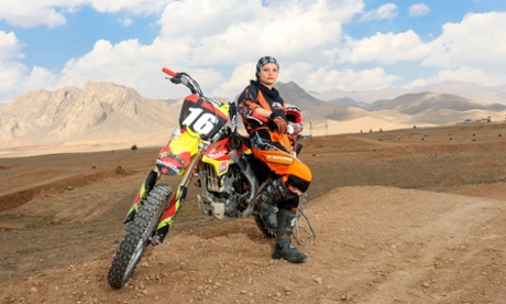 Iranian female motorcyclist Behnaz Shafiei.
