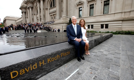 David H. Koch, left, and Julia Koch as seen at the unveiling of the Metropolitan Museum of Art's new 