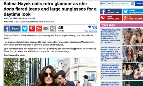 Mail Online's Salma Hayek story