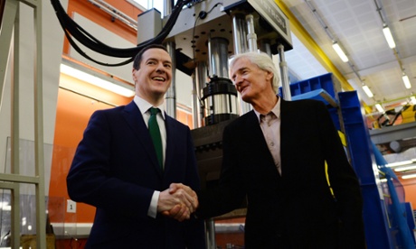 George Osborne (left) talks with businessman and inventor James Dyson