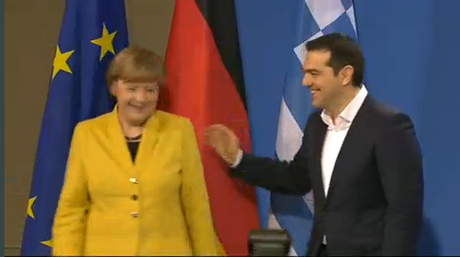 Angela Merkel and Alexis Tsipras