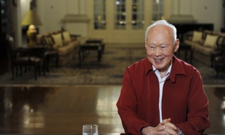 Singapore’s former prime minister Lee Kuan Yew during an interview in 2009. Photograph: Stringer/AFP/Getty Images