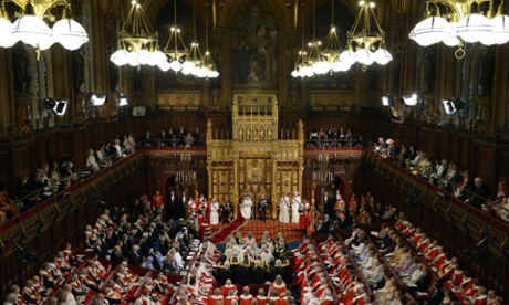 The Queen delivers her speech in the House of Lords in 2014