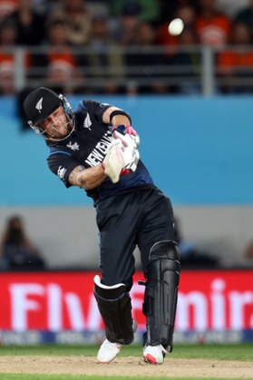 New Zealand's Brendon McCullum lets rip.