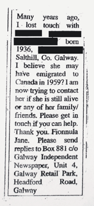 Newspaper ad