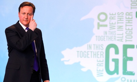 David Cameron at the launch of the Conservative Party Manifesto in 2010.