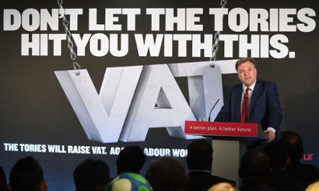 Shadow chancellor Ed Balls gives a speech on Labour's manifesto commitment not to raise VAT during the next parliament.