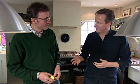 The BBC's James Landale with David Cameron in his Cotswolds home. During their interview he ruled ou