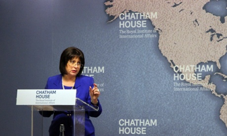 Natalie Jaresko addresses the Chatham House thinktank.