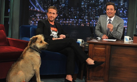 Ryan Gosling along with his dog George visits Late Night With Jimmy Fallon