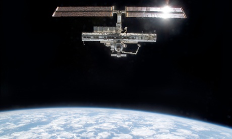 Satellite orbiting Earth.