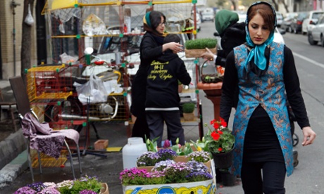 Iranians shopping at a street market on the eve of the Persian new year, Nowruz, in Tehran earlier in March.