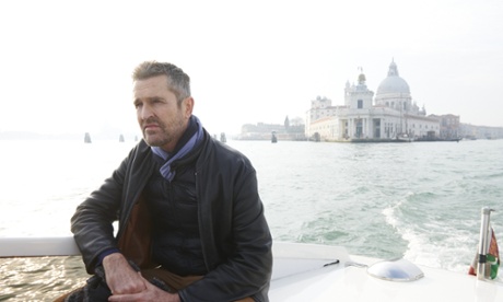 Rupert onboard a water taxi on the Grand Canal.