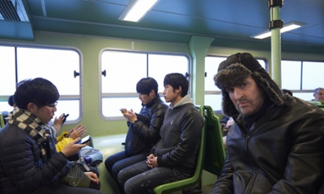 Rupert looking glum aboard the vaporetto that plies Venice’s canal network