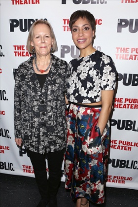 Cush Jumbo with Josephine and I director Phyllida Lloyd at the show's off-Broadway opening night.