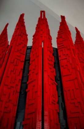 Robotica, 2013 (wood, metal, Lego) by Los Carpinteros.