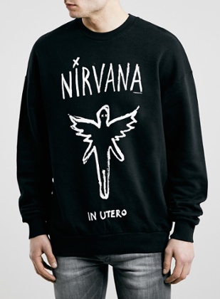 Nirvana sweatshirt (worn by someone too young to remember them).