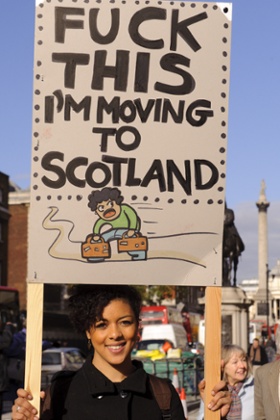 Students demonstrate against higher tuition fees and cuts, London, November 2010