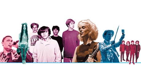 L-r: London MC Loyle Carner, folk singer Flo Morrissey, shoegazers Ride circa 1990 with singer Mark Gardener front, acclaimed singer-songwriter St Vincent, Alexis Taylor of Hot Chip, Welsh rockers Catfish and the Bottlemen. 