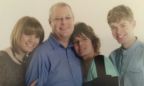 Martyn Matthews, a British victim of the Germanwings, is seen with his daughter Jade, left, wife Sharon (second right) and son Nathan