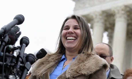 FILE - In this Dec. 3, 2014 file photo, Peggy Young, a Virginia woman who lost her UPS job because she became pregnant, speaks to reporters outside the Supreme Court in Washington. The Supreme Court is giving the former UPS driver another chance to prove her claim of discrimination after the company did not offer her lighter duty when she was pregnant. The justices on Wednesday sided with former driver Peggy Young in throwing out lower court rulings that rejected Young s lawsuit.  (AP Photo/Susan Walsh)