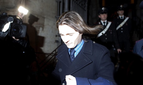 Raffaele Sollecito leaves the court of cassation in Rome on 25 March