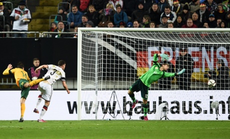 James Troisi scores a goal to level the scores.