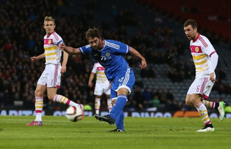 Will Grigg has a shot.