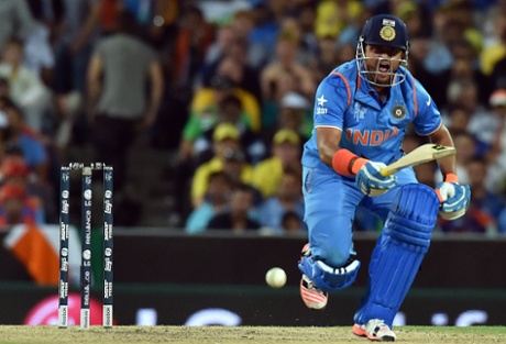 Suresh Raina shouts for a quick single.