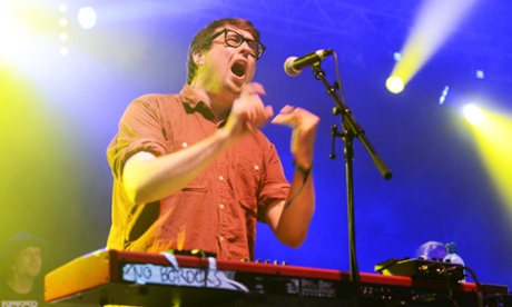 MJ of Hookworms performs at End of the Road festival last year: ‘At festivals people stand very still and stare at us for an hour, then afterwards tell us they love our band.’