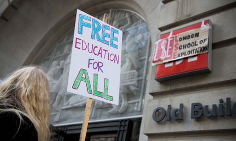 Protesters at an occupation at the London School of Economics (LSE).