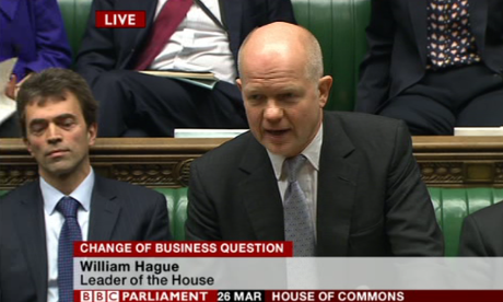 William Hague speaks in the Commons
