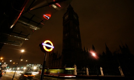 The Houses of Parliament during Earth hour.