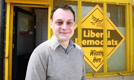 Liberal Democrat candidate Jason Zadrozny photographed during the 2010 election campaign.