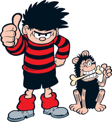 Dennis the Menace and Gnasher.