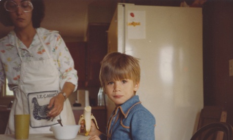 With his mother in a photograph from the album artwork.