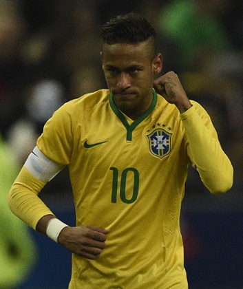 Neymar celebrates.