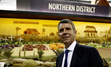 Mike Baird campaigning at Sydney’s Royal Easter Show on Thursday. Photograph: Nikki Short/AAPIMAGE