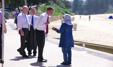 Mike Baird campaigning in Terrigal.