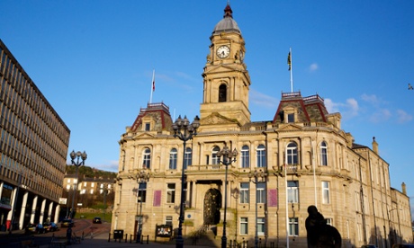 The town hall in Dewsbury, West Yorkshire
