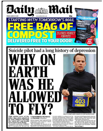 The Daily Mail front page.