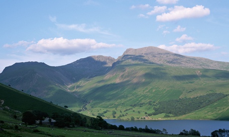 Scafell Pike above Wastwater lake, Cumbria