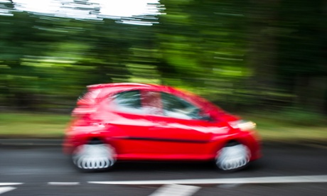 A car driving on a road