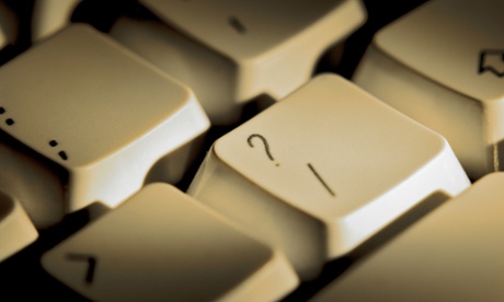 Question mark on a keyboard