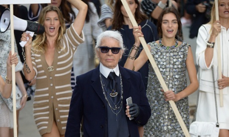 Karl Lagerfeld at the SS15 Chanel show