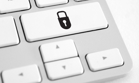 Computer with padlock