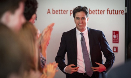Ed Miliband arrives at the launch of Labour's general election campaign at the ArcelorMittal Orbit at the Olympic Park in London