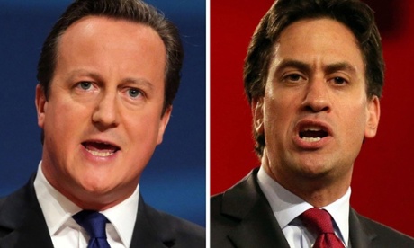 David Cameron, the prime minister, and the Labour party leader Ed Miliband.