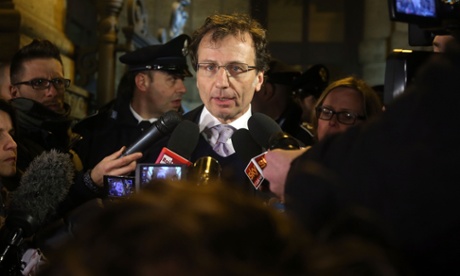 Meredith Kercher’s family lawyer, Francesco Maresca, talks to the press about the verdict.